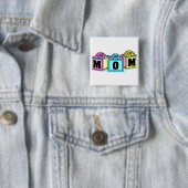 Badge Carré 5 Cm Maman (blocs) (En situation)