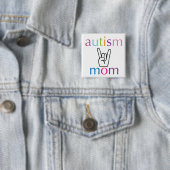 Badge Carré 5 Cm Maman d'autisme (En situation)