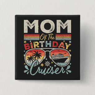Badge Carré 5 Cm Maman de Birthday Cruiser Carré de vacances