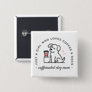 Badge Carré 5 Cm Maman de chien citations drôles pour les amateurs