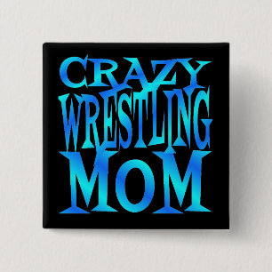 Badge Carré 5 Cm Maman de lutte folle