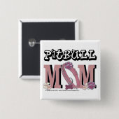 Badge Carré 5 Cm MAMAN de Pitbull (Devant & derrière)