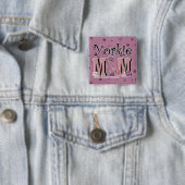 Badge Carré 5 Cm MAMAN de Yorkie (En situation)