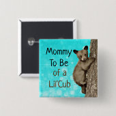 Badge Carré 5 Cm Maman doit être d'un petit Baby shower (Devant & derrière)