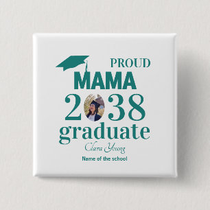 Badge Carré 5 Cm Maman fière personnalisée pour la remise des diplô