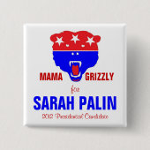 BADGE CARRÉ 5 CM MAMAN GRIZZLY (Devant)