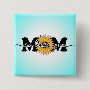 Badge Carré 5 Cm Maman I Love You Mother's Day-43250