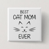 Badge Carré 5 Cm Maman - Meilleure maman de chat (Devant)