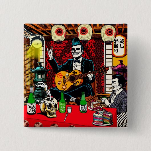 Badge Carré 5 Cm Man who gets requests (Devant)