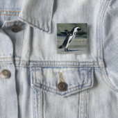 Badge Carré 5 Cm Manchot du Cap (En situation)