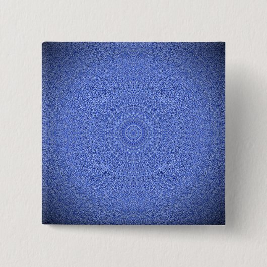 Badge Carré 5 Cm Mandala bleu (Devant)