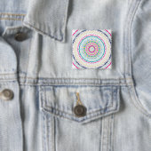 Badge Carré 5 Cm mandala coloré (En situation)