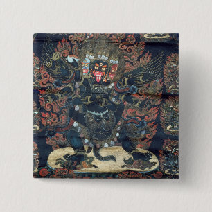 Badge Carré 5 Cm Mandala (parchemin peint)