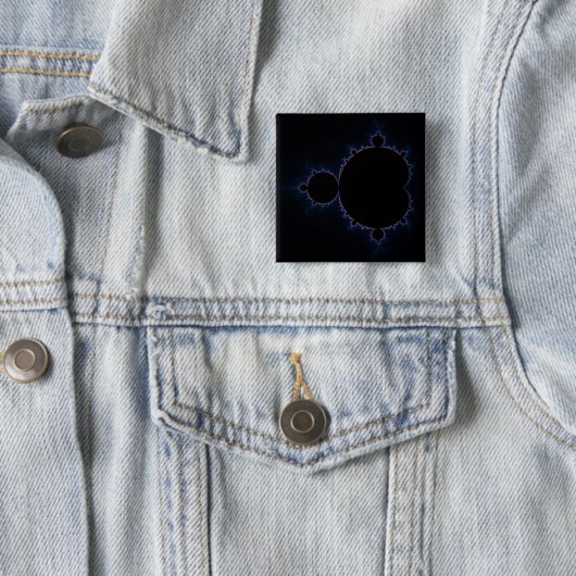 Badge Carré 5 Cm Mandelbrot Set 10 (En situation)