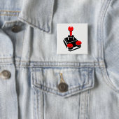 Badge Carré 5 Cm Manette de jeu (En situation)