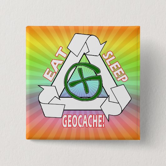 BADGE CARRÉ 5 CM MANGEOCACHE DORMIR - REFAITES-LE (Devant)