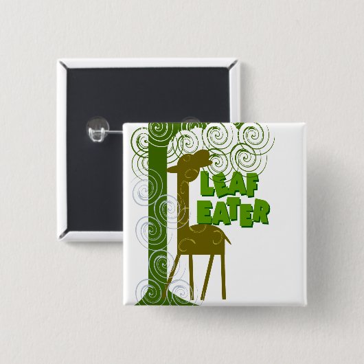 Badge Carré 5 Cm Mangeur de feuilles (Devant & derrière)