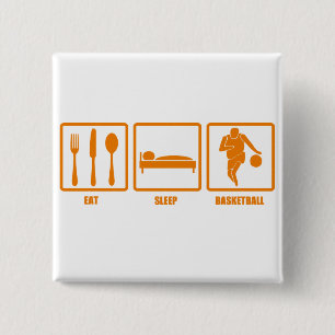 Badge Carré 5 Cm Mangez le basket-ball de sommeil