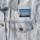 Badge Carré 5 Cm Manhattan Skyline (En situation)