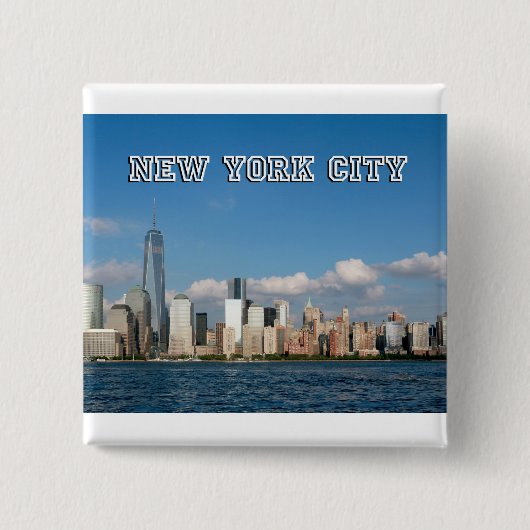 Badge Carré 5 Cm Manhattan Skyline (Devant)