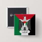 Badge Carré 5 Cm manteau de la Palestine des bras (Devant & derrière)
