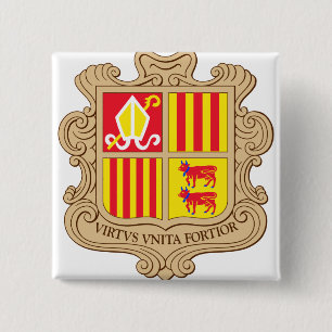 Badge Carré 5 Cm Manteau de l'Andorre de détail de bras