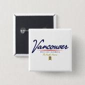 Badge Carré 5 Cm Manuscrit de Vancouver (Devant & derrière)