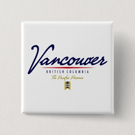 Badge Carré 5 Cm Manuscrit de Vancouver (Devant)