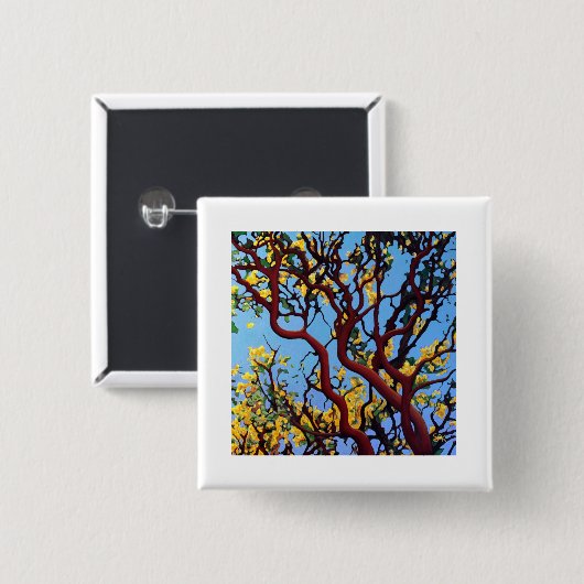 Badge Carré 5 Cm Manzanita en automne (Devant & derrière)