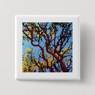 Badge Carré 5 Cm Manzanita en automne