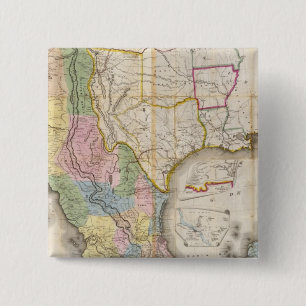 Badge Carré 5 Cm Mapa de los Estados Unidos de Mejico