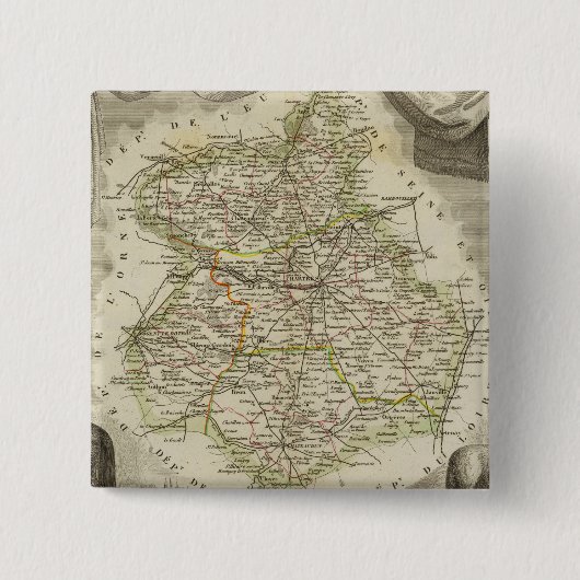 Badge Carré 5 Cm Mappages d'illustrations (Devant)