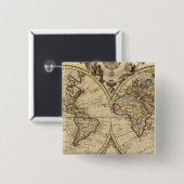 Badge Carré 5 Cm Mappemonde (Devant & derrière)