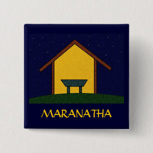 BADGE CARRÉ 5 CM MARANATHA !