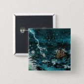 Badge Carré 5 Cm marche sur l'eau Jésus (Devant & derrière)