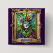 Badge Carré 5 Cm Mardi Gras Realm Portraits - La Prêtre (Devant)