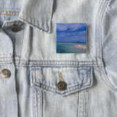 Badge Carré 5 Cm Marée basse à la plage (En situation)
