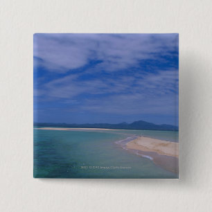 Badge Carré 5 Cm Marée basse à la plage