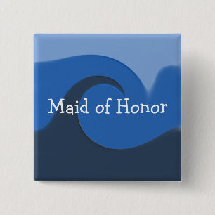 Badge Carré 5 Cm "Marée bleue" - La servante d'honneur
