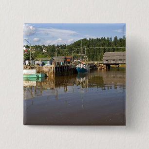 Badge Carré 5 Cm Marée moyenne dans la baie de Fundy à St. Martins,