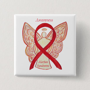 Badge Carré 5 Cm Marfan Syndrome Angel Sensibilisation Ruban Pins P