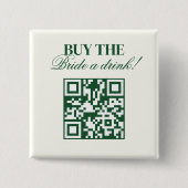 Badge Carré 5 Cm Margaritas & Mariage Acheter L'Épouse Un Verre (Devant)