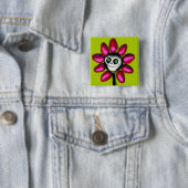 Badge Carré 5 Cm Marguerite morte 2 (En situation)