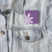 Badge Carré 5 Cm Mariage Purple Daisy (En situation)