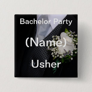 Badge Carré 5 Cm Mariage Usher