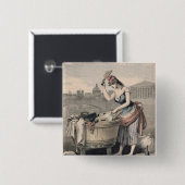 Badge Carré 5 Cm Marianne la reine des blanchisseuses (Devant & derrière)