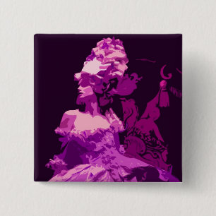 Badge Carré 5 Cm Marie Antionette -violet