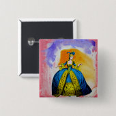 Badge Carré 5 Cm Marie Antoinette par Michael Moffa (Devant & derrière)