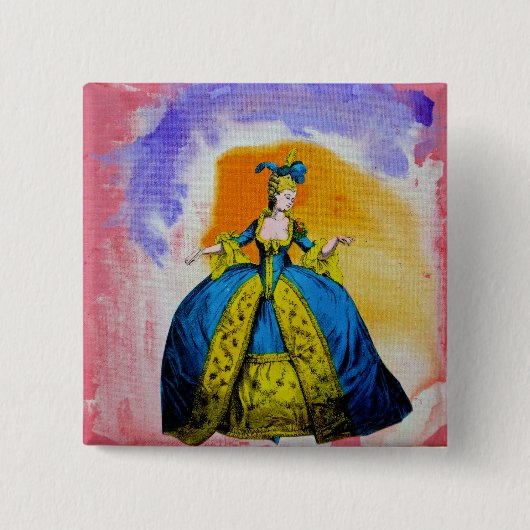 Badge Carré 5 Cm Marie Antoinette par Michael Moffa (Devant)