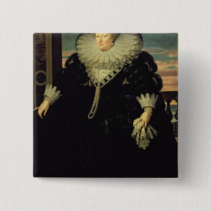 Badge Carré 5 Cm Marie de Medici Queen de la France, 1617